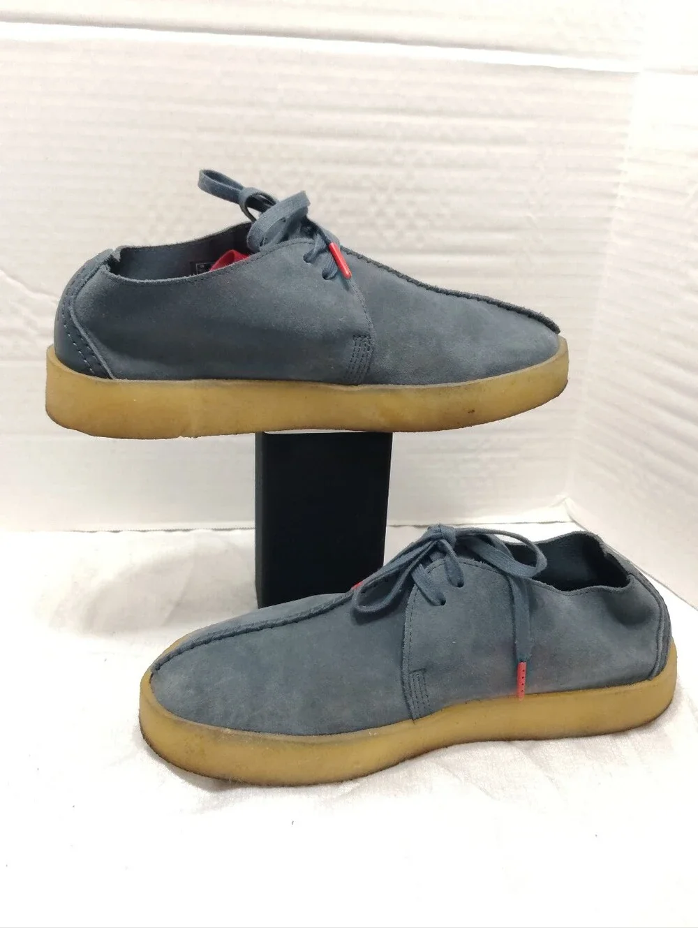 Clarks Original Trek Cup Stitch, Men # 10.5 US Blue Suede